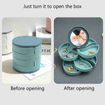 4 Layer Rotating Jewellery Box with Mirror/Portable Jewellery Storage Case.